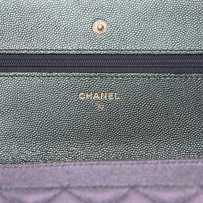 Chanel Iridescent Caviar Quilted Wallet On Chain WOC Black 6 of 11