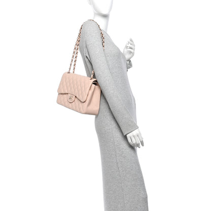 Chanel Caviar Quilted Jumbo Double Flap Light Beige 2 of 13