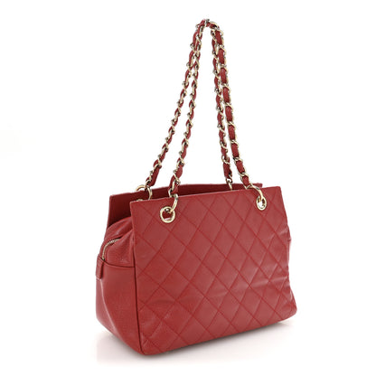 Chanel Caviar Quilted Petit Timeless Shopping Tote PTT Red 3 of 13