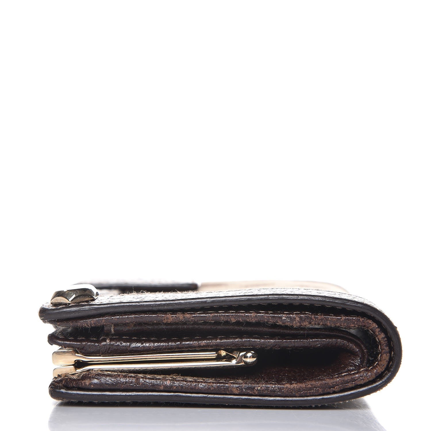 Gucci Monogram Charmy French Wallet Dark Brown 8 of 12