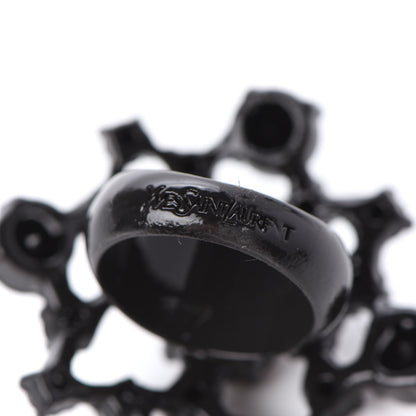 Saint Laurent Crystal Ring 7 Black 4 of 6