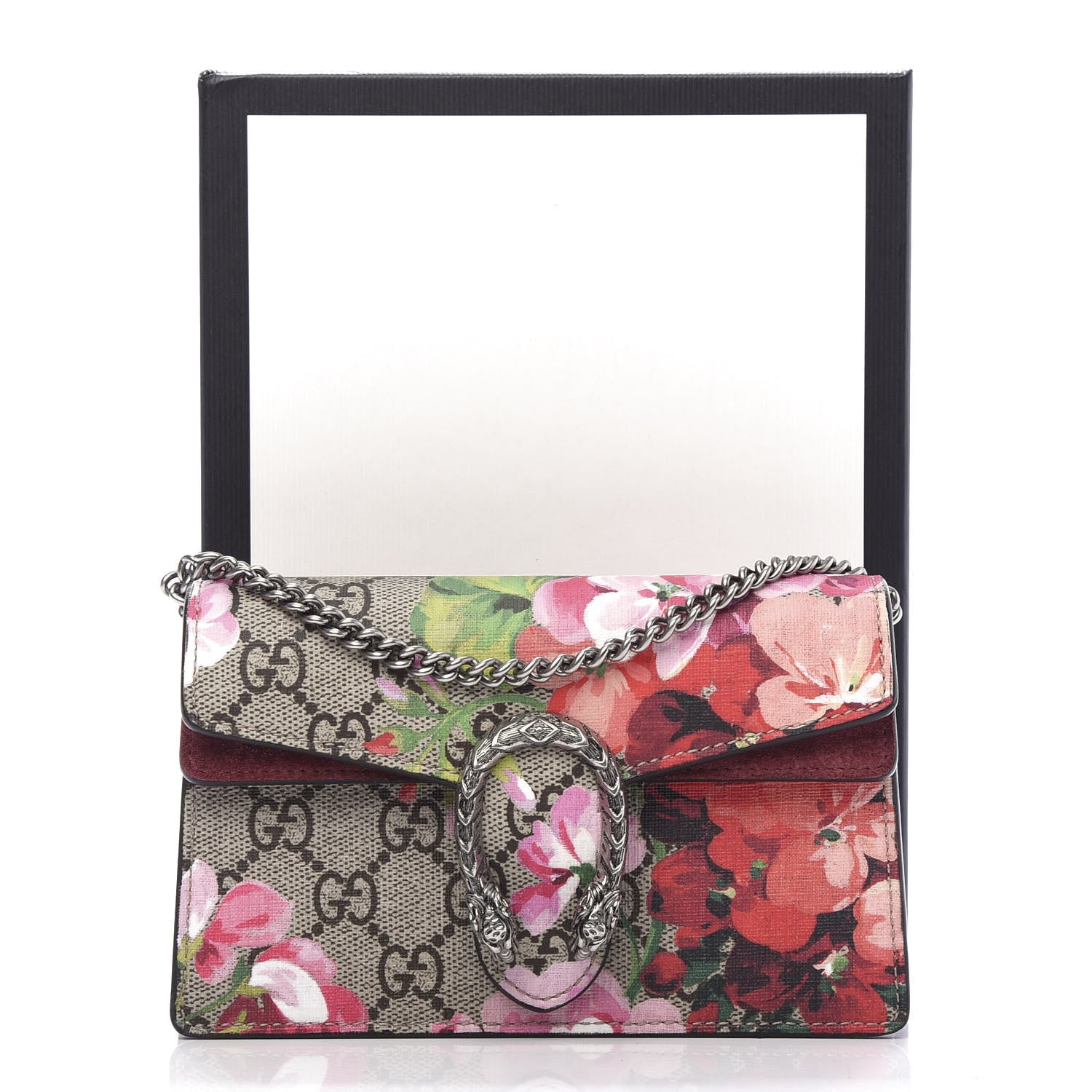 Gucci GG Supreme Monogram Blooms Super Mini Dionysus Shoulder Bag Beige Multicolor Dry Rose 12 of 12