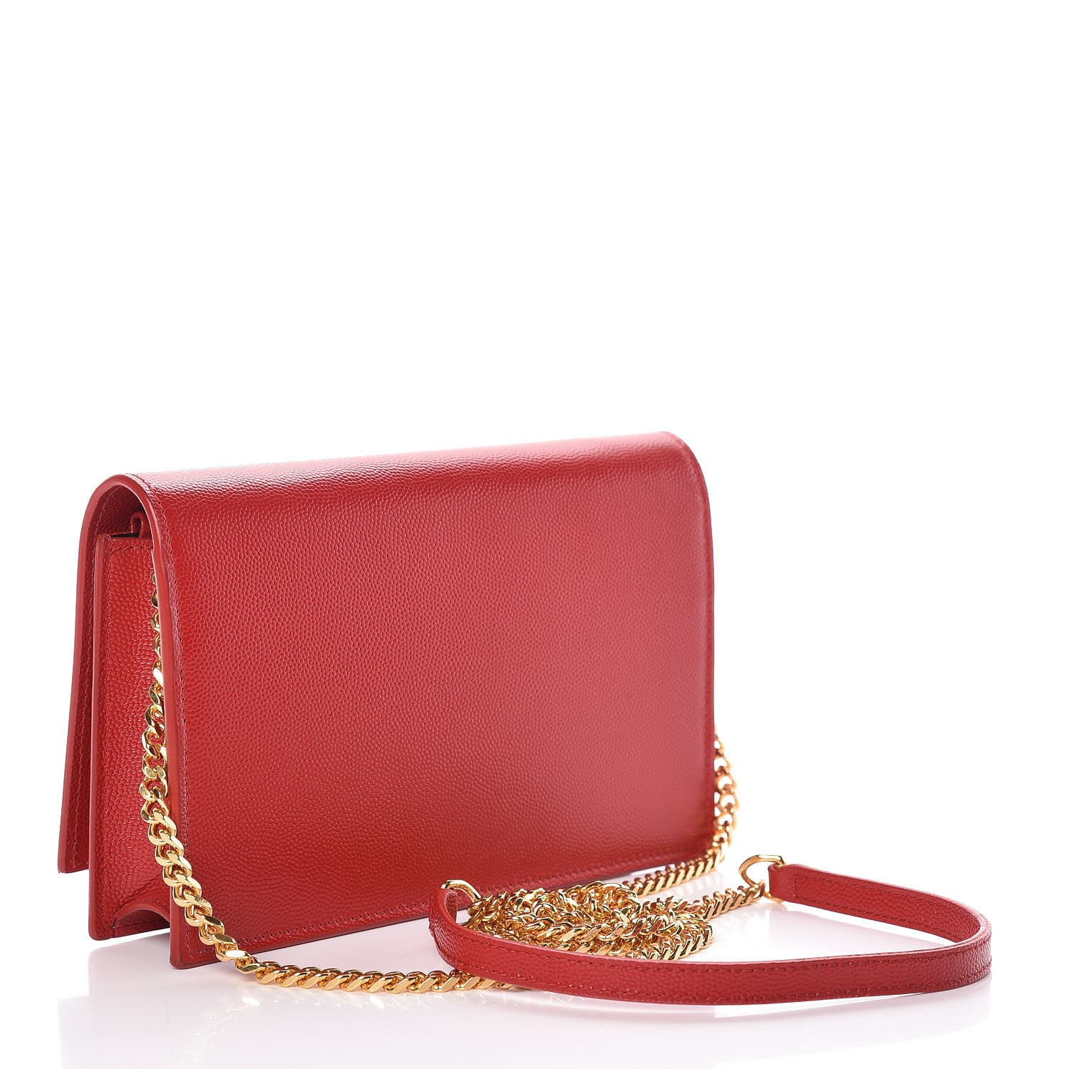Saint Laurent Grain De Poudre Small Classic Monogram Kate Tassel Satchel Red 3 of 11