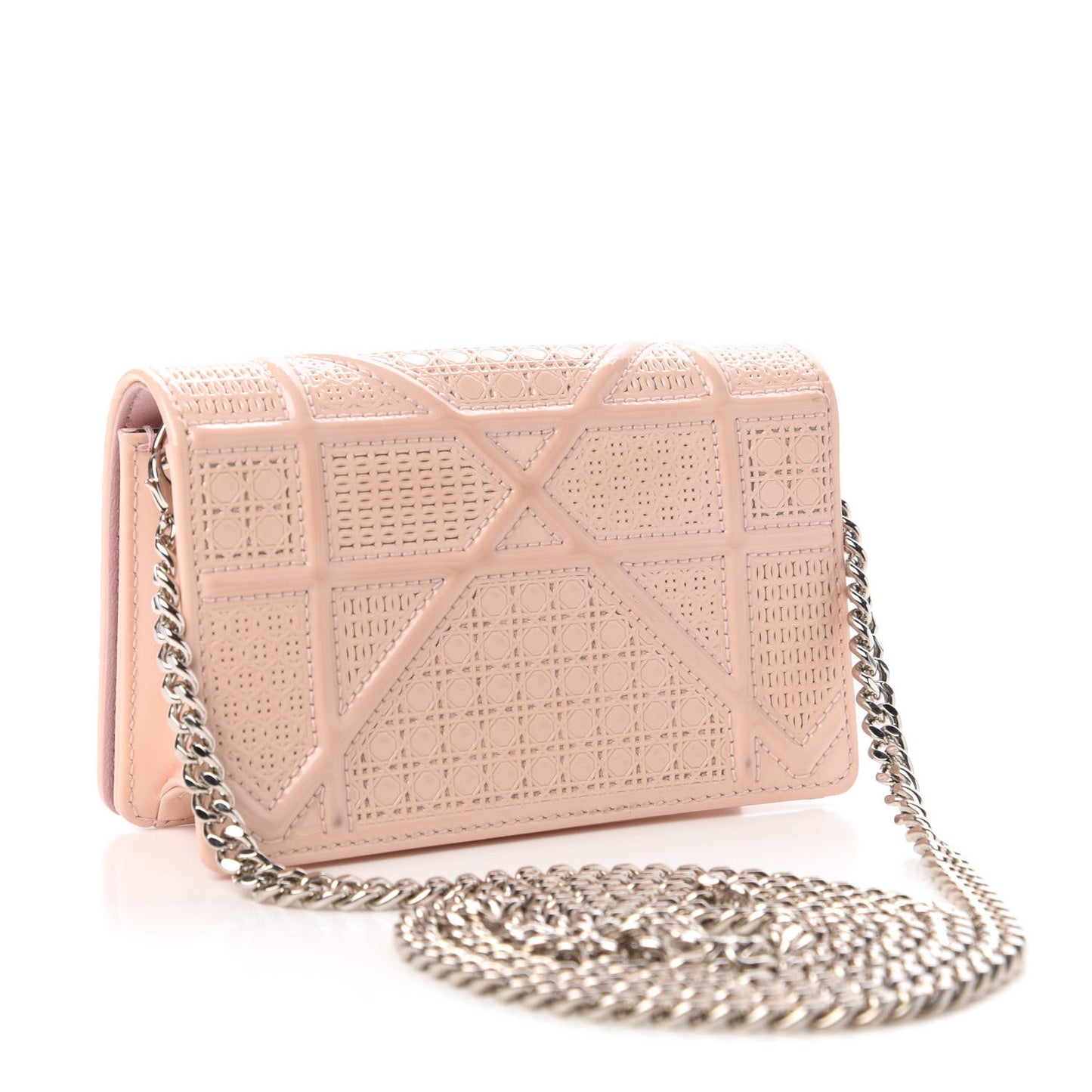 Patent Micro-Cannage Baby Diorama Flap Bag Rose