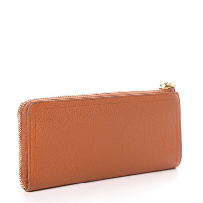Prada Vitello Daino 2/3 Zip Continental Wallet Papaya 3 of 17