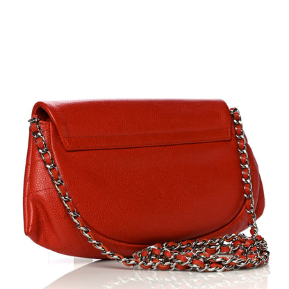 Chanel Lambskin Half Moon Wallet On Chain WOC Red 3 of 13
