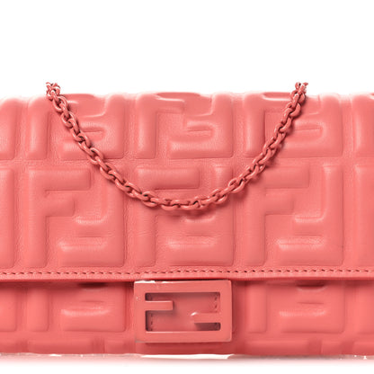 Fendi Nappa FF Embossed Continental Wallet On Chain Rosa Pesca 8 of 12