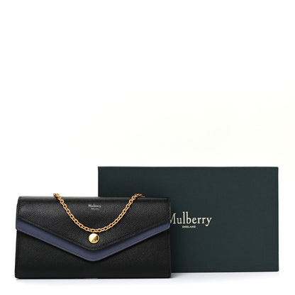 Mulberry Grained Calfskin Multiflap Chain Wallet Black 13 of 13