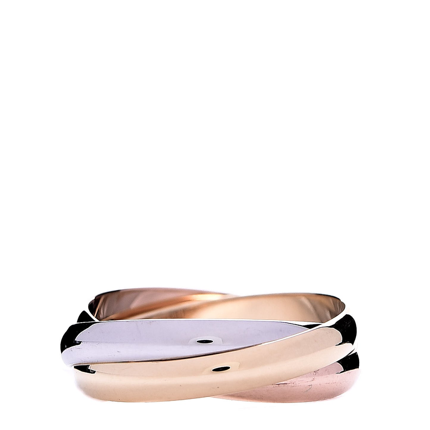 18K Pink Yellow White Gold Small Trinity Ring 52 6