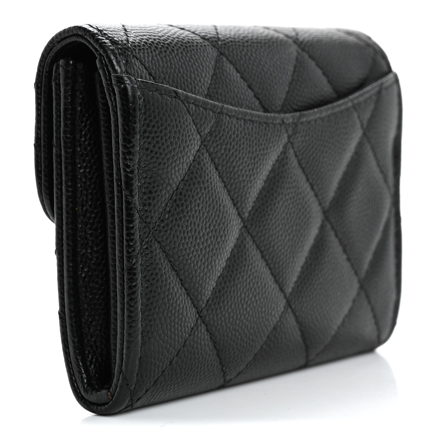 Chanel Caviar Quilted Flap Card Holder Wallet Black 3 of 12
