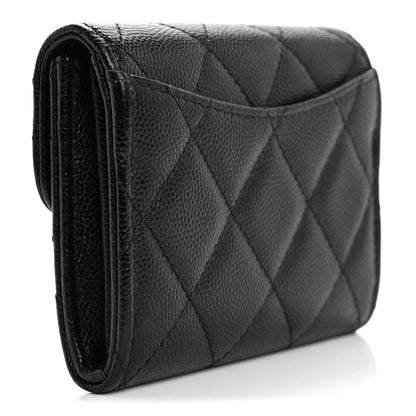 Chanel Caviar Quilted Flap Card Holder Wallet Black 3 of 12