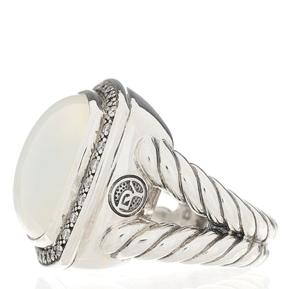 David Yurman Sterling Silver Diamond Mother of Pearl 17mm Albion Ring 53 6.5 3 of 5