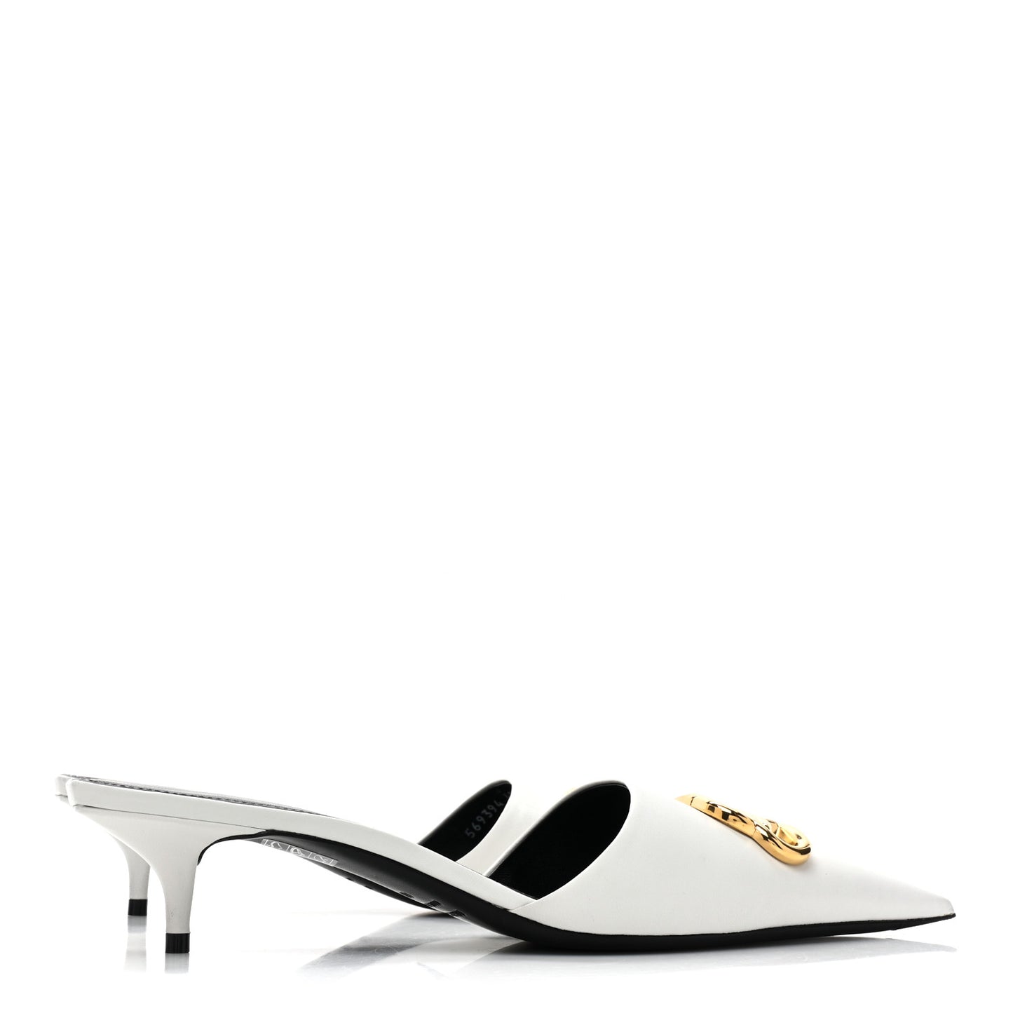 Soft Nappa BB Square Knife Pointed Toe 40mm Mules 40 White