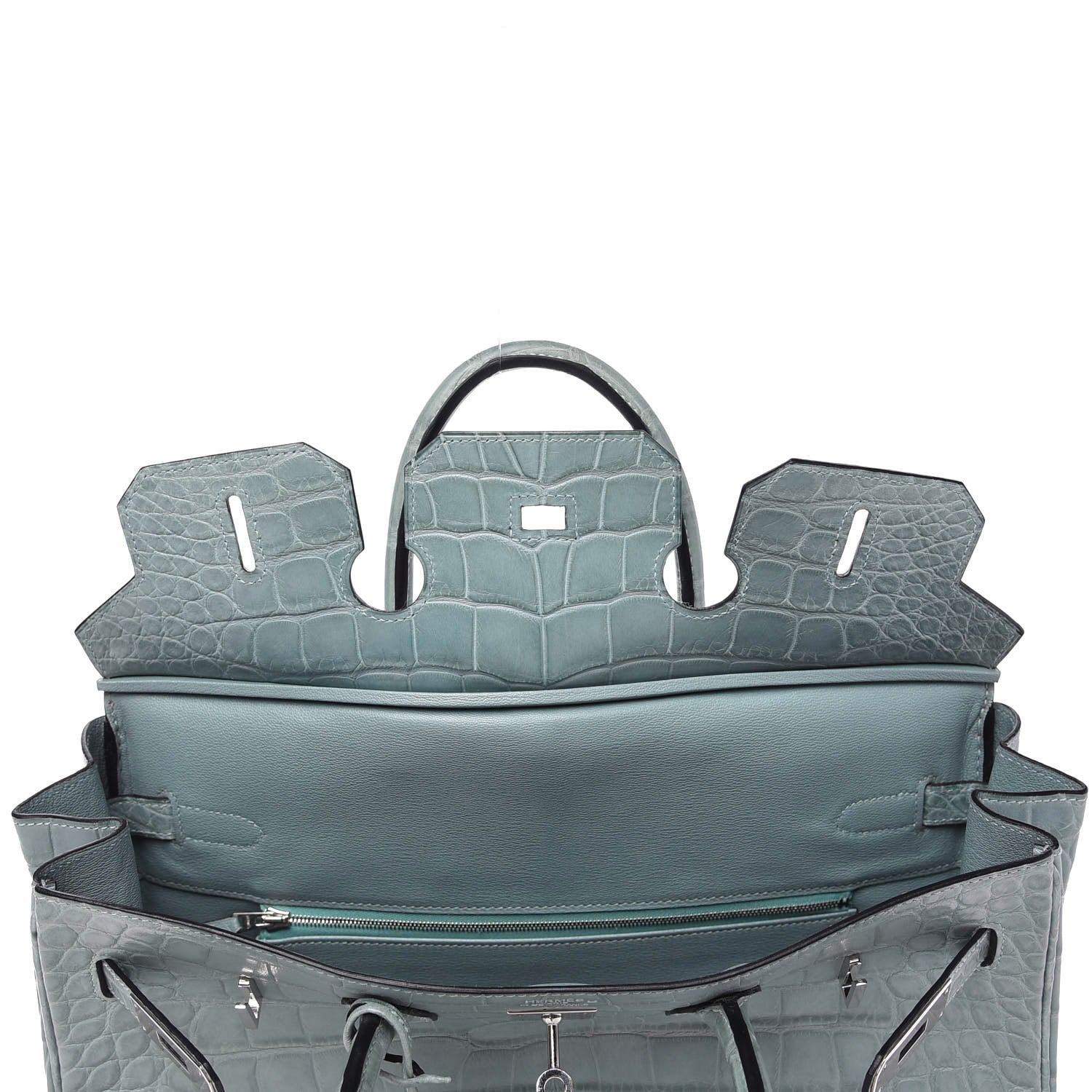 Hermes Matte Alligator Birkin 35 Ciel 10 of 33