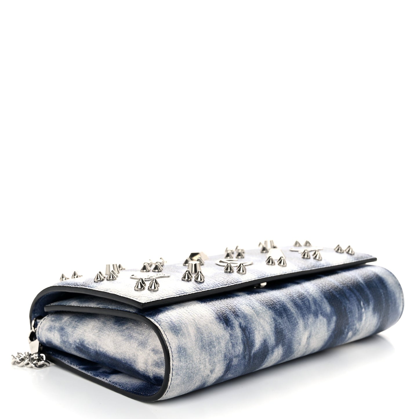 Calfskin Printed Punk Spikes Paloma Clutch Multicolor