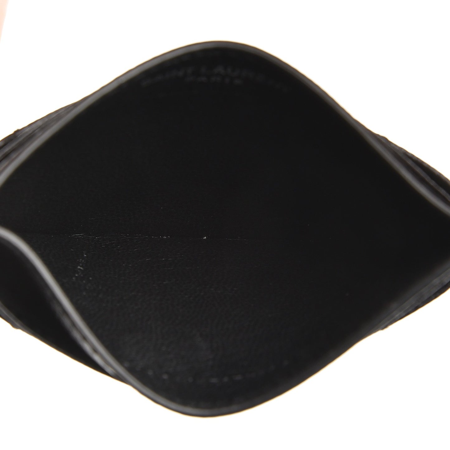 Grain De Poudre Matelasse Chevron Monogram Credit Card Case Black