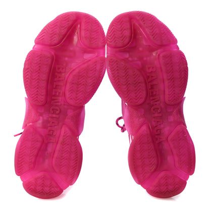 Balenciaga Fabric Mesh Clear Sole Fluo Womens Triple S Sneakers 41 Pink 6 of 9