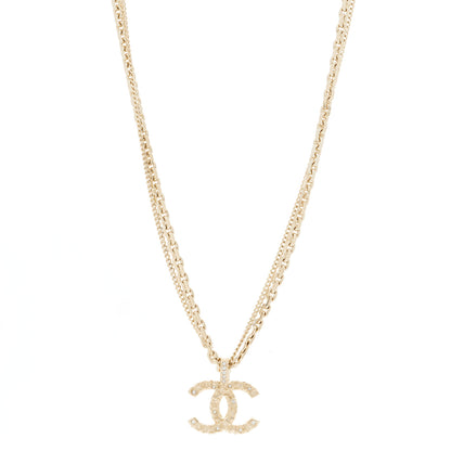 Chanel Crystal CC Multi Strand Chain Necklace Gold 3 of 5