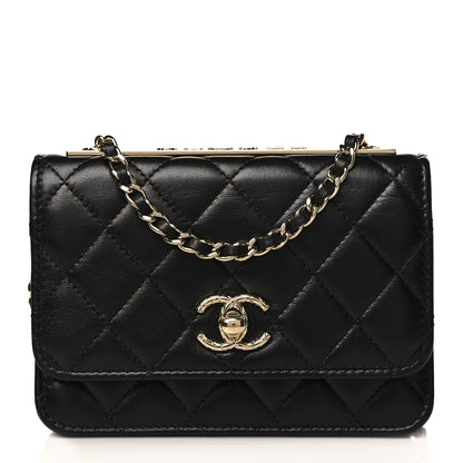 Chanel Lambskin Quilted Mini Trendy CC Wallet On Chain WOC Black 1 of 8