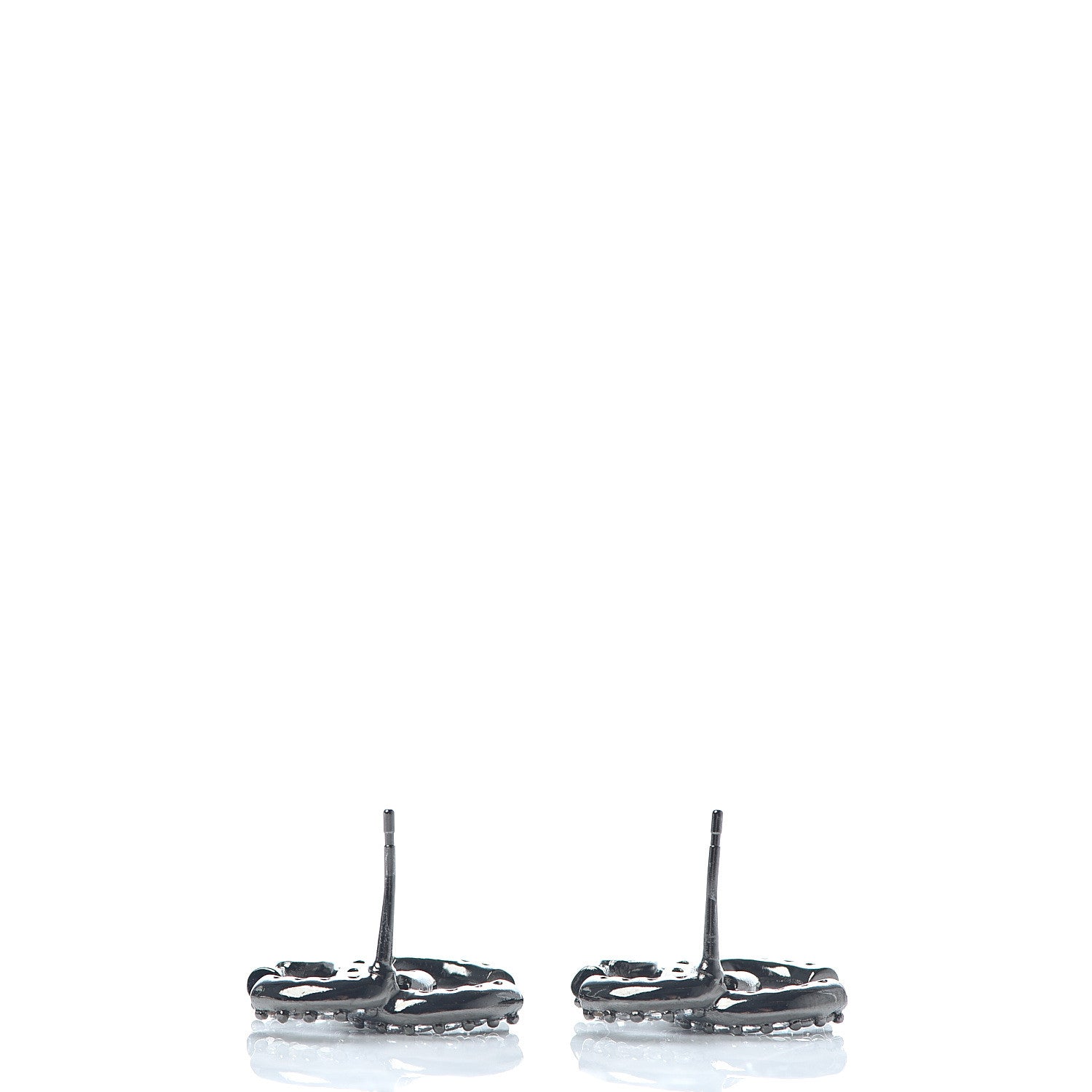 Chanel Crystal CC Earrings Silver 5 of 6