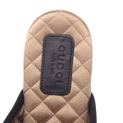 Gucci Velvet Crystal Snake Embroidered Womens Slippers 37.5 Black 7 of 9