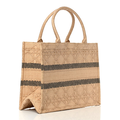 Christian Dior Raffia Cannage Medium Book Tote Natural 3 of 10