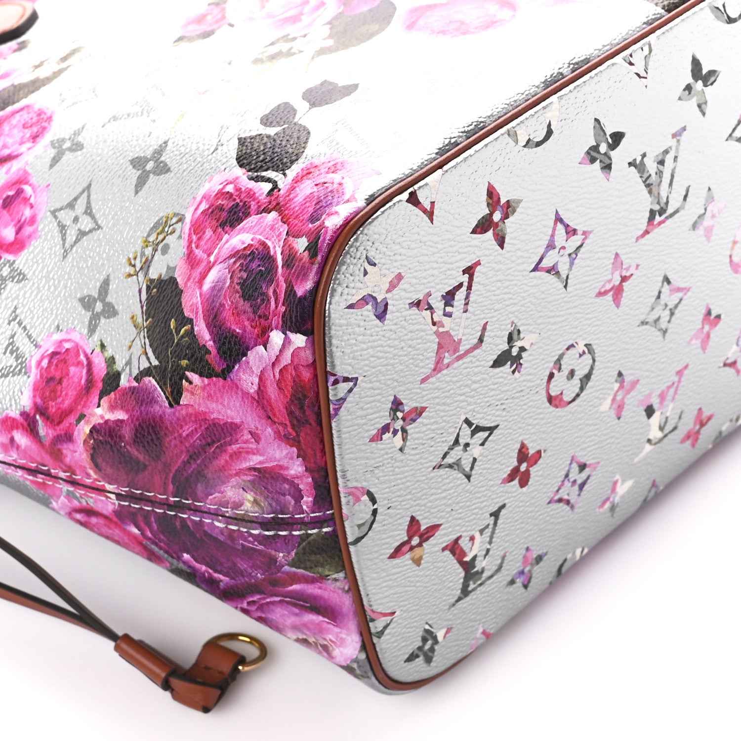 Louis Vuitton Metallic Monogram LV Garden Neverfull MM Silver 9 of 10