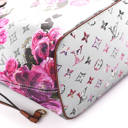 Louis Vuitton Metallic Monogram LV Garden Neverfull MM Silver 9 of 10