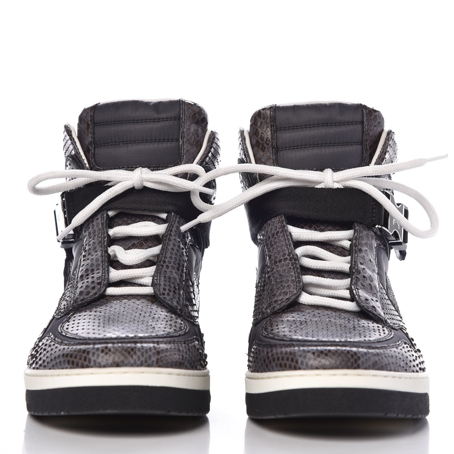 Louis Vuitton Python Nylon Calfskin Slipstream Sneaker Boot 6 Anthracite 2 of 8