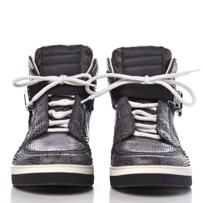 Louis Vuitton Python Nylon Calfskin Slipstream Sneaker Boot 6 Anthracite 2 of 8