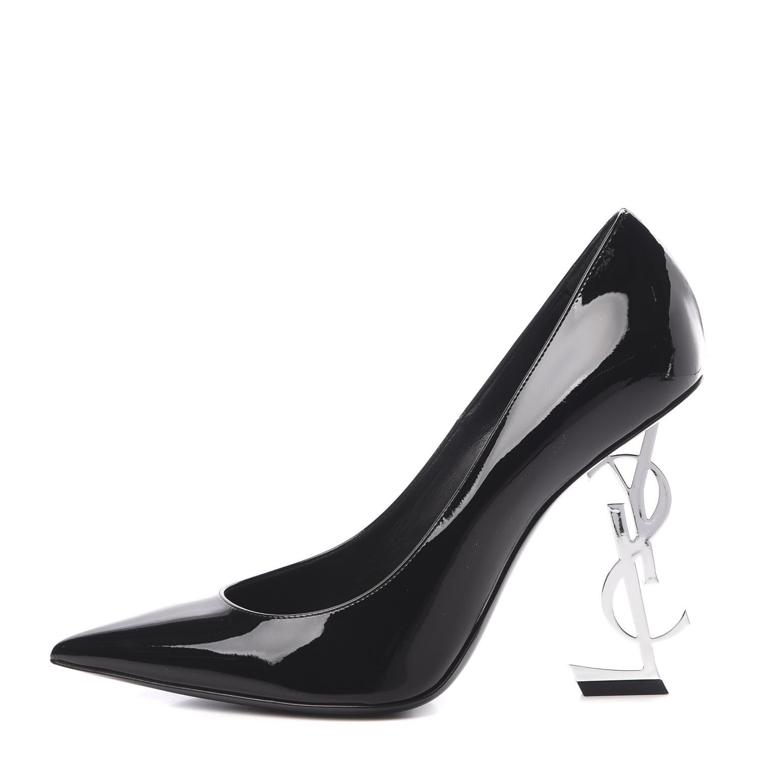 Saint Laurent Patent Opyum 110 Pumps 37.5 Black SIlver 1 of 10
