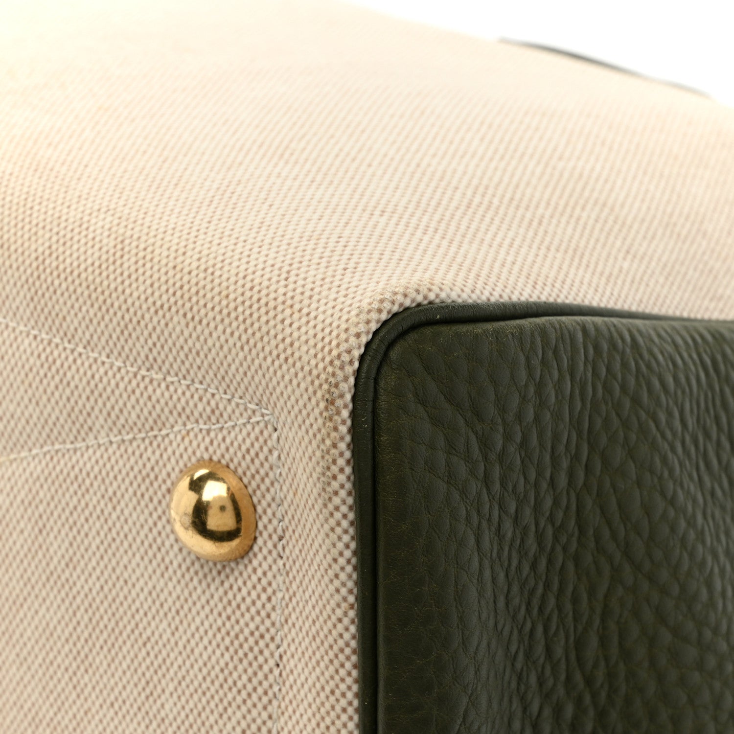 Hermes Toile Taurillon Clemence Victoria II 43 Ecru Vert Olive 13 of 14