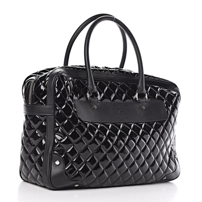 Chanel Patent Quilted Travel Bag Black 3 of 16