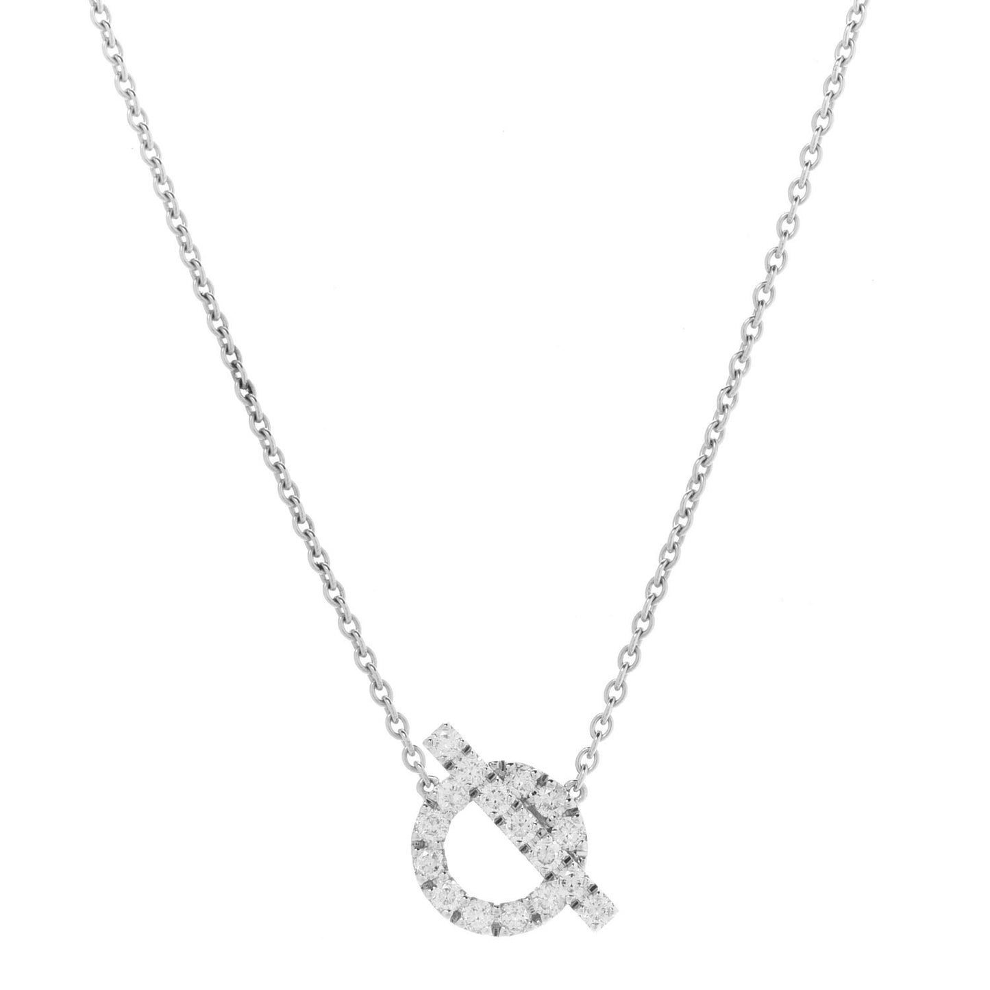 18K White Gold Diamond Finesse Pendant Necklace