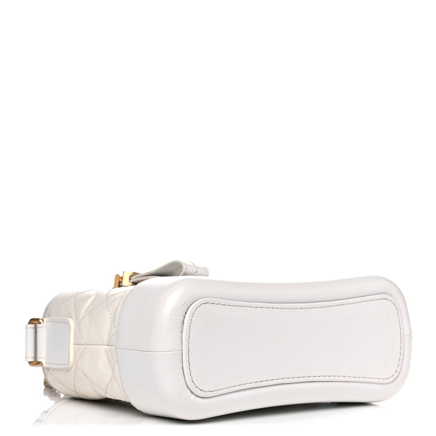 Aged Calfskin Quilted Small Gabrielle Hobo White