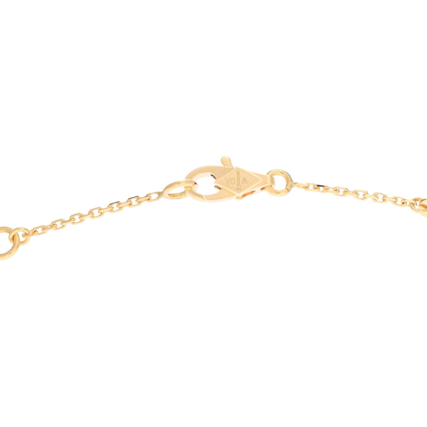 18K Yellow Gold Mother of Pearl Sweet Alhambra Pendant Necklace