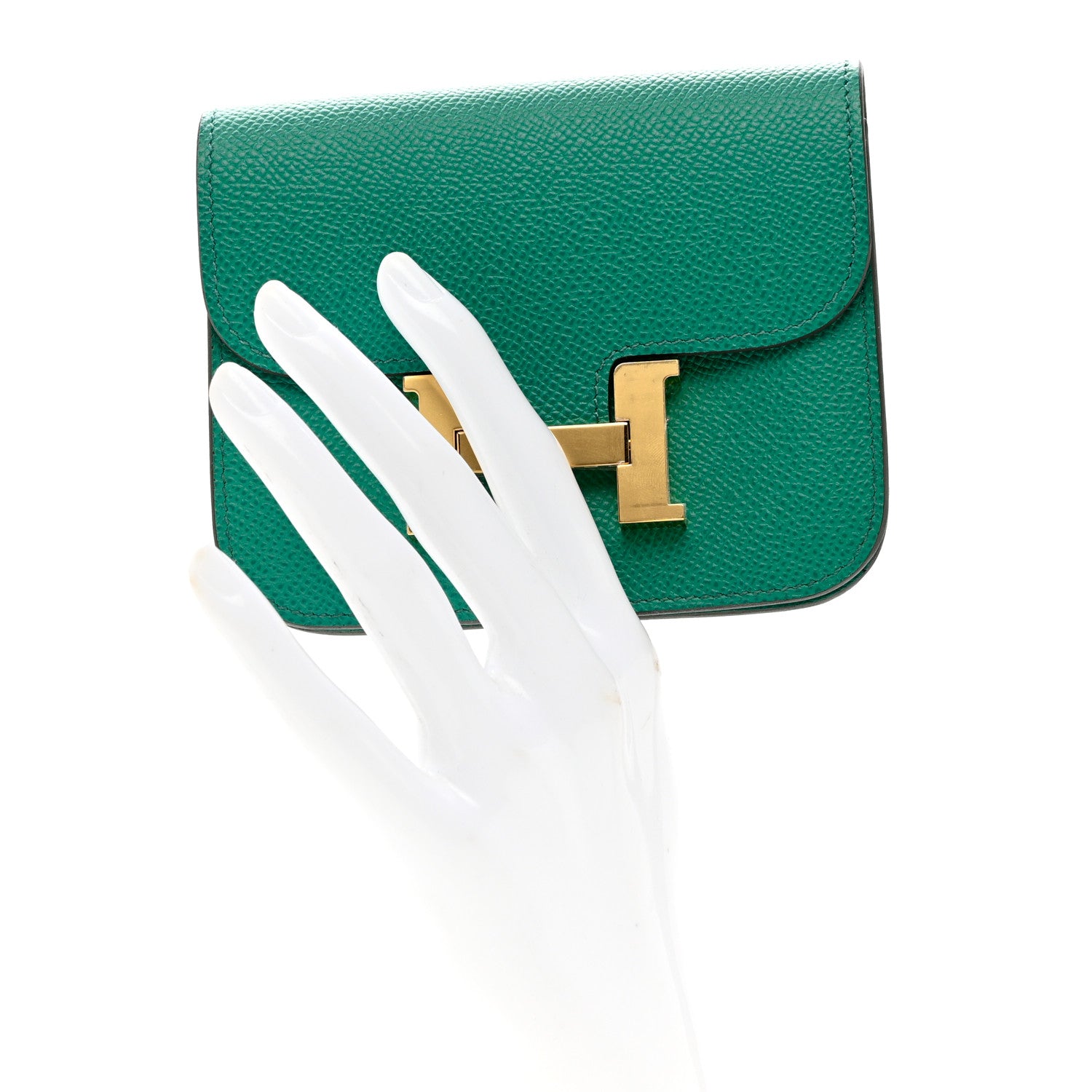 Hermes Epsom Constance Slim Wallet Vert Jade 2 of 8