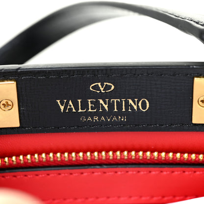 Valentino Garavani Grainy Calfskin Rockstud Medium Alcove Top-Handle Bag Black 7 of 16