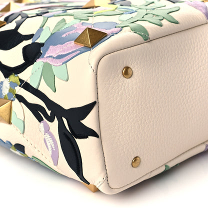 Valentino Garavani Grained Calfskin Embroidered Large Roman Stud Tote Multicolor 8 of 9