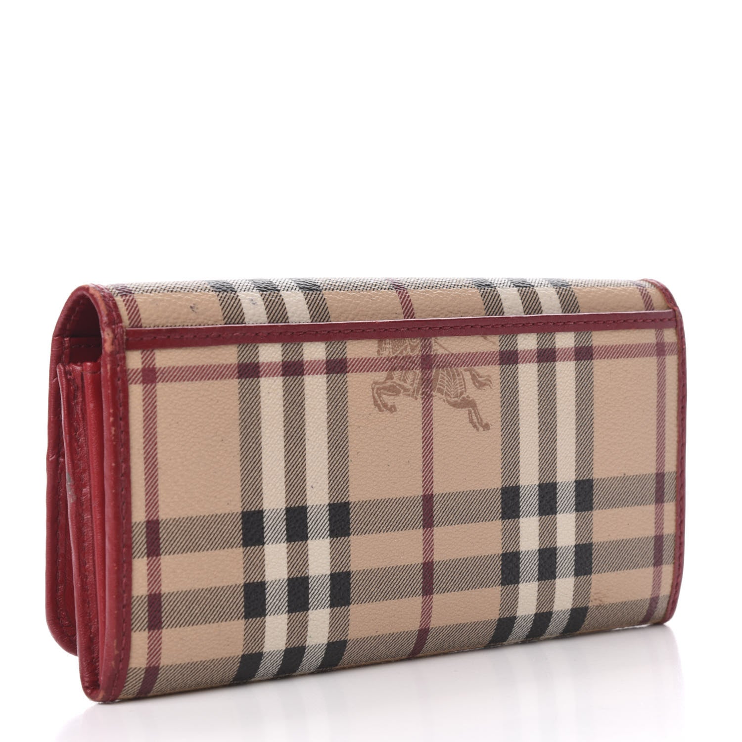 Burberry Haymarket Check Penrose Continental Wallet Military Red 3 of 6