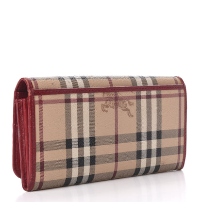 Burberry Haymarket Check Penrose Continental Wallet Military Red 3 of 6