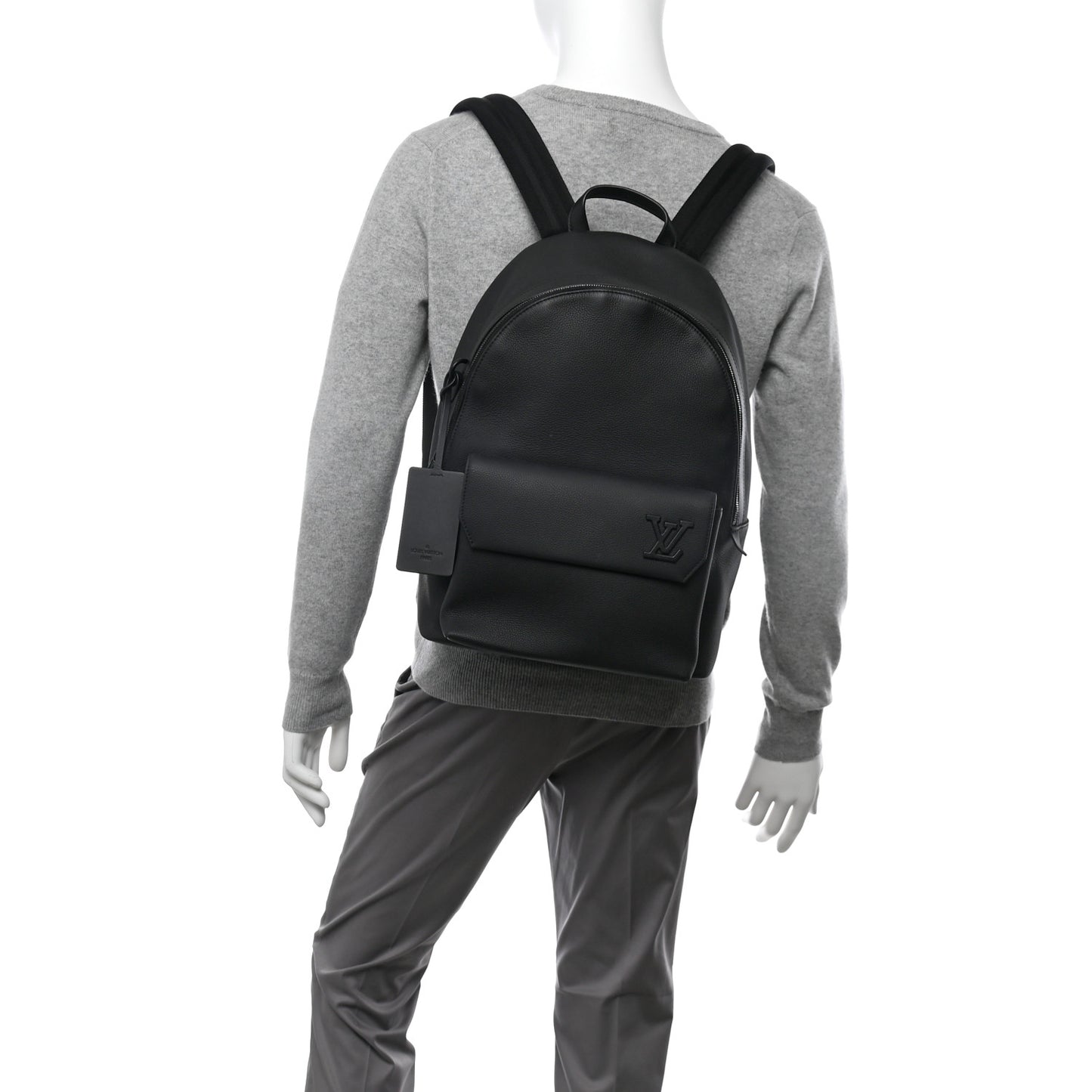 Grained Calfskin Aerogram Takeoff Backpack Black