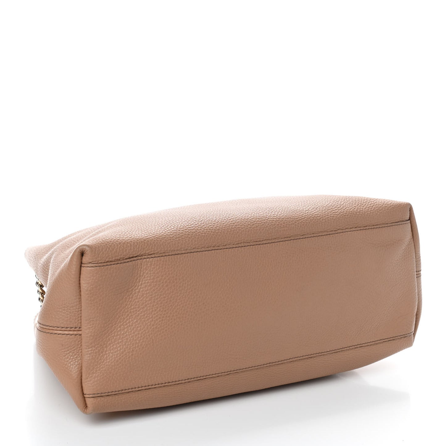 Pebbled Calfskin Medium Soho Chain Shoulder Bag Rose Beige