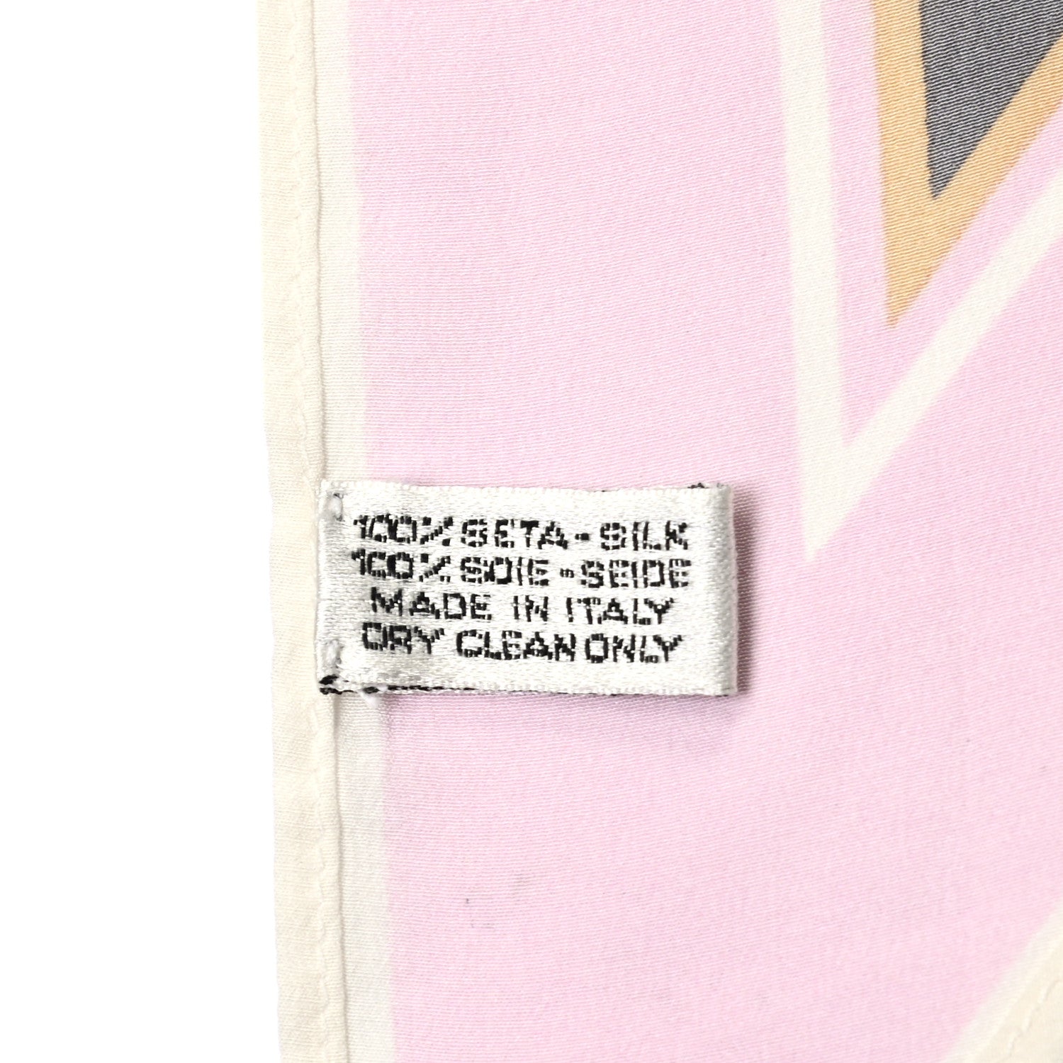 Chanel Silk CC Scarf Pink Grey White 4 of 5