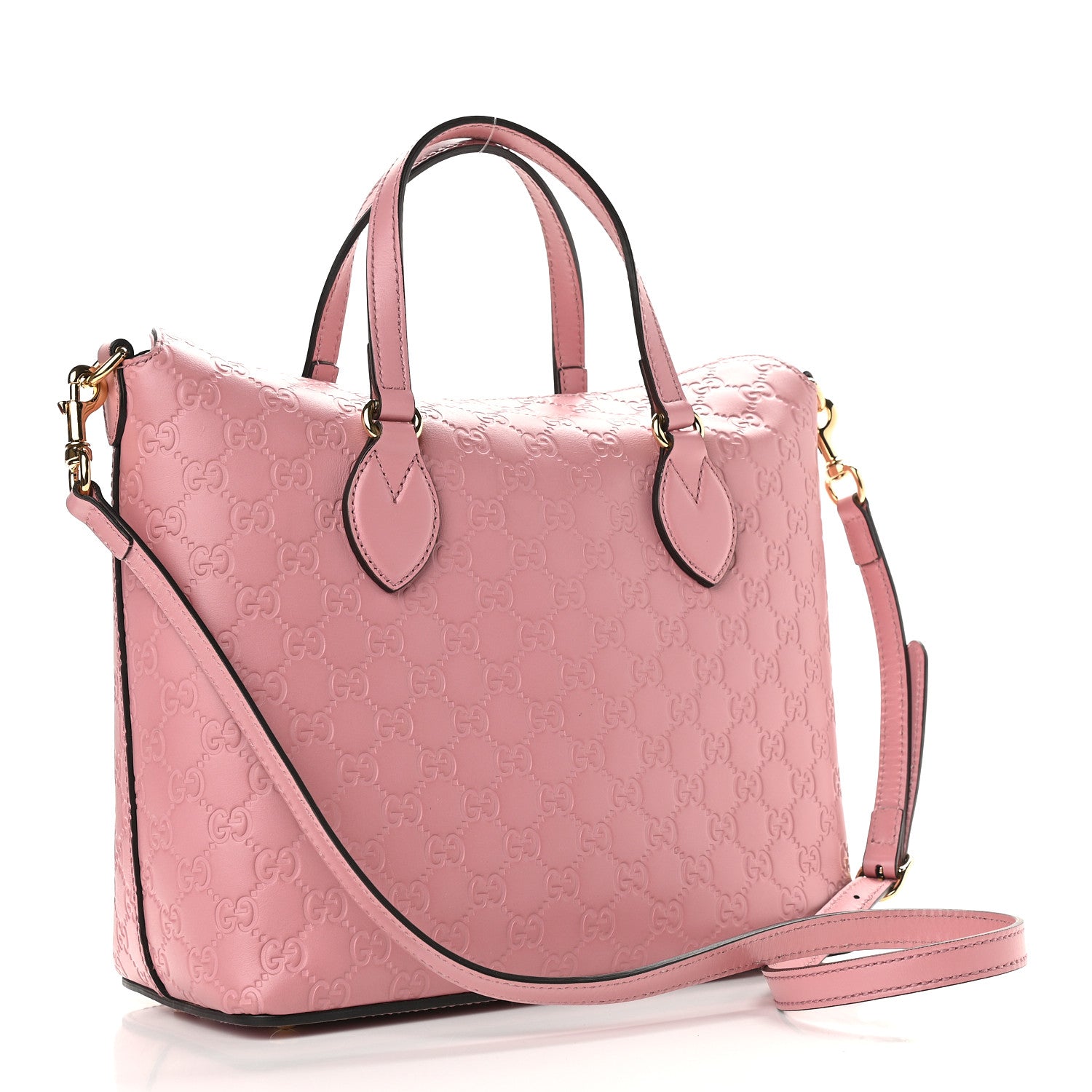 Gucci Guccissima Signature Linea A Foldover Tote Rose Baby Candy 3 of 11