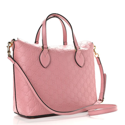 Gucci Guccissima Signature Linea A Foldover Tote Rose Baby Candy 3 of 11