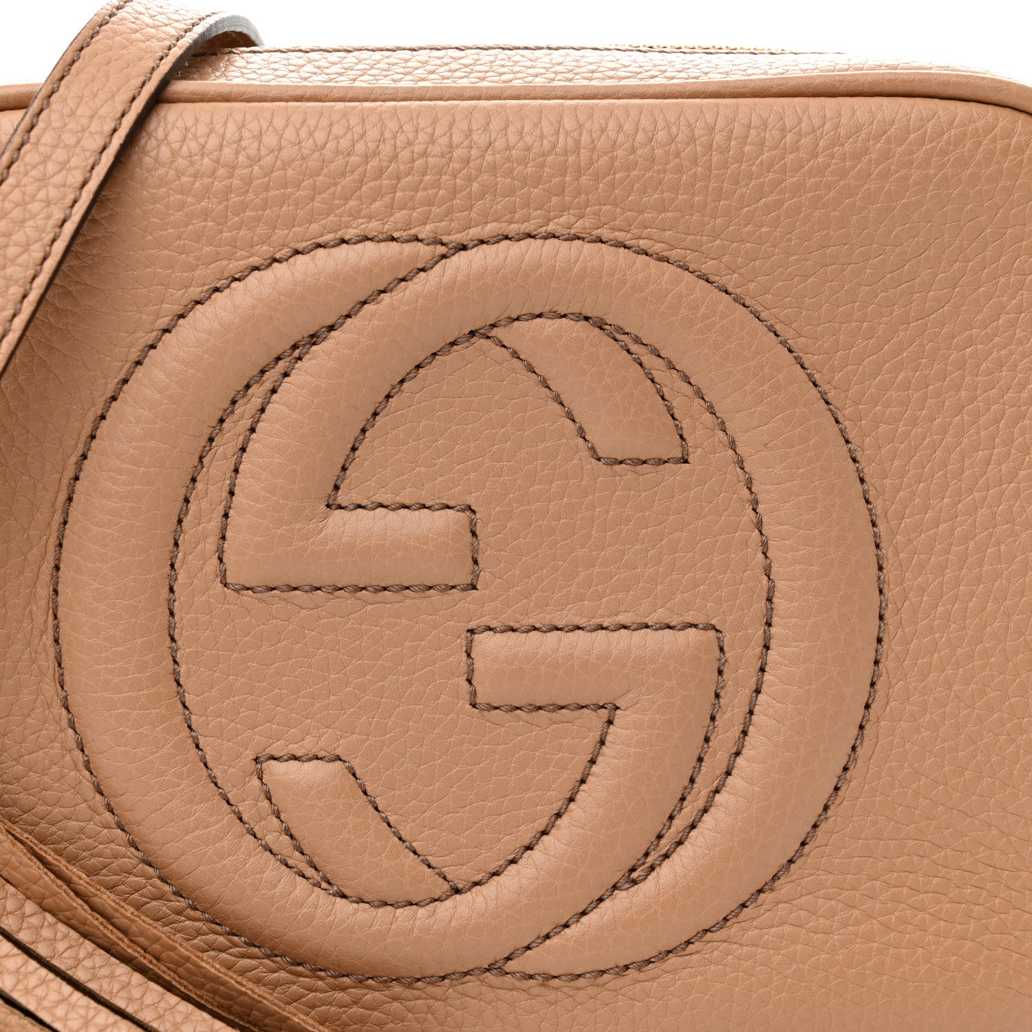 Gucci Pebbled Calfskin Small Soho Disco Bag Camelia 8 of 10