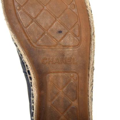Chanel Lambskin CC Espadrilles 38 Navy Black 8 of 8
