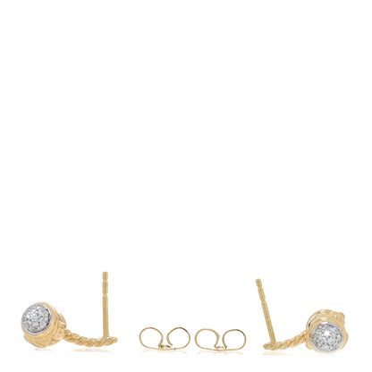 David Yurman 18K Yellow Gold Diamond Renaissance Drop Earrings 3 of 4