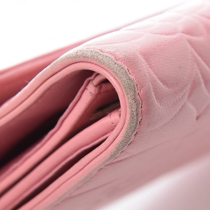 Chanel Lambskin Embossed Camellia Large Gusset Flap Wallet Pink 10 of 16